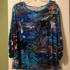 multi colored peter nygard top